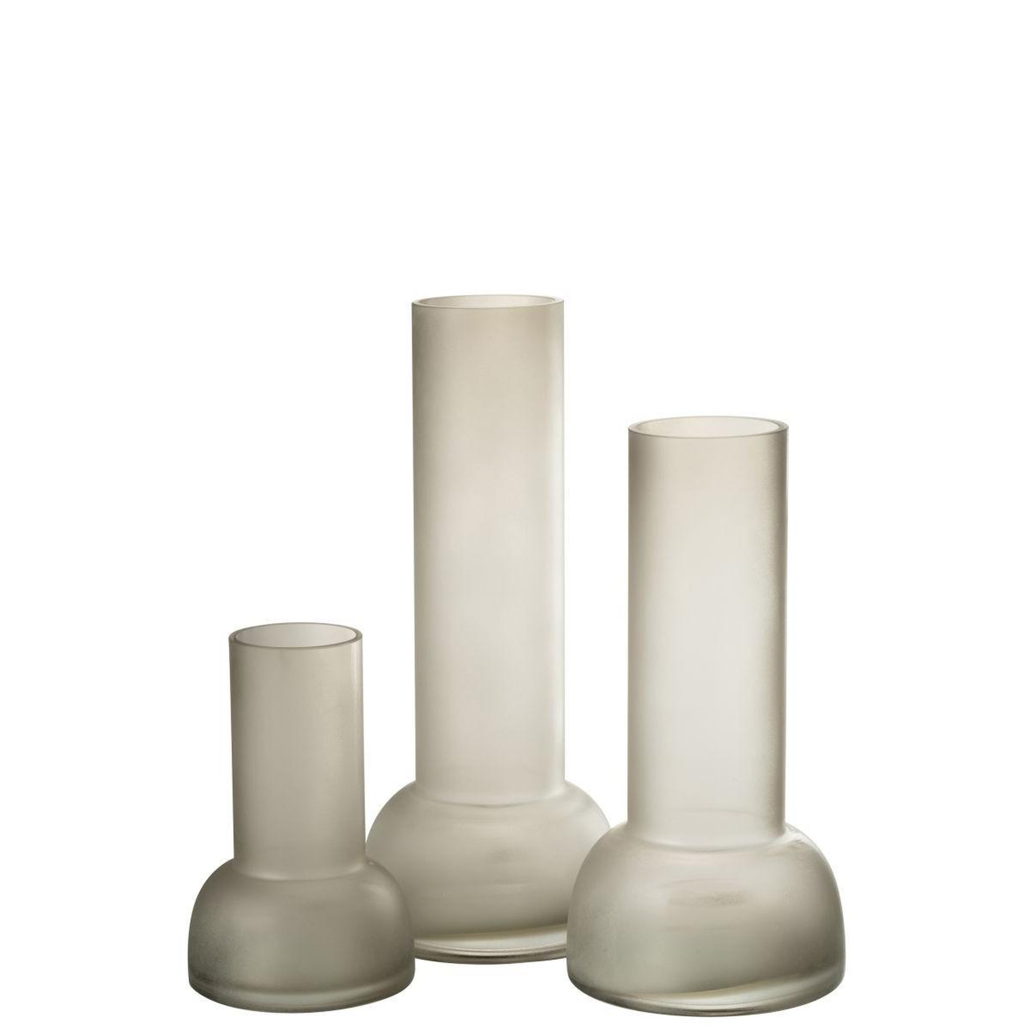 Voir la diapositive 4 : J-LINE Vase chandelier en verre  yoko  32cm grège