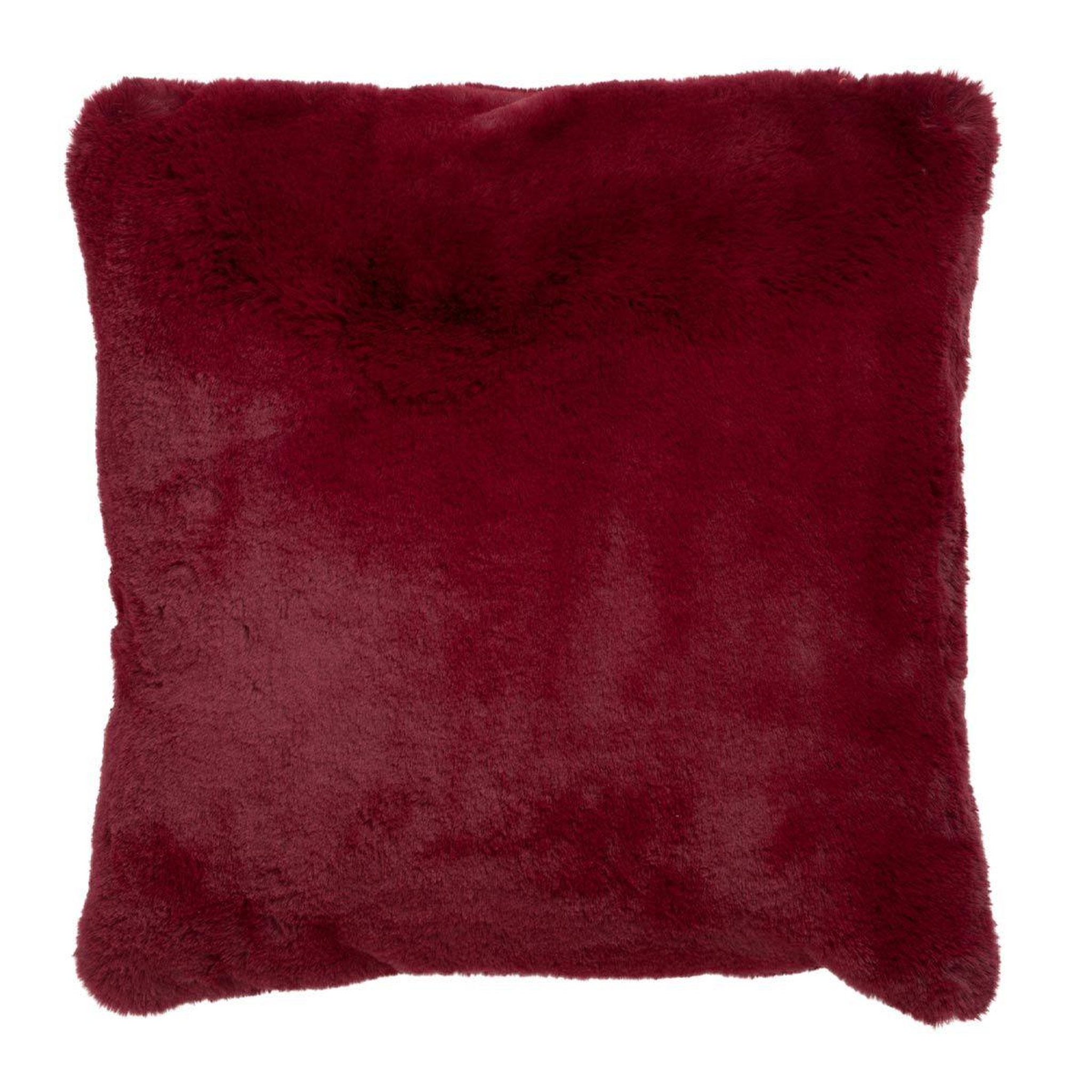 J-LINE Coussin imitation fourrure  cutie ii  45x45cm rouge