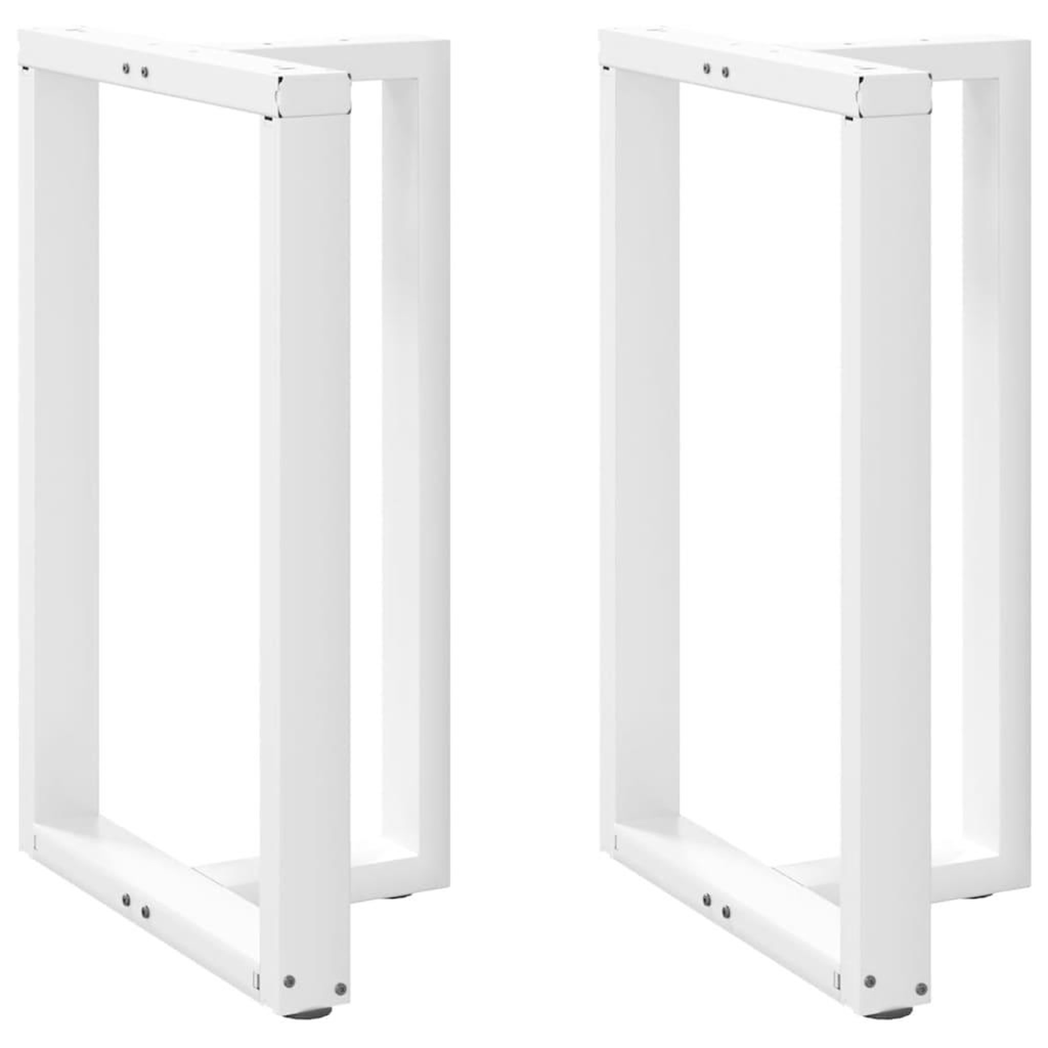 Voir la diapositive 2 : VIDAXL Pieds de table de bar forme de T 2 pcs blanc 60x35x(90-91) cm