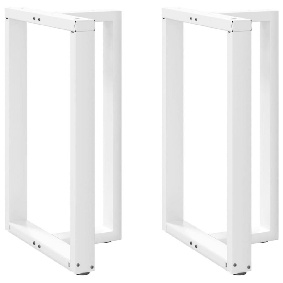 VIDAXL Pieds de table de bar forme de T 2 pcs blanc 60x35x(90-91) cm