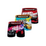 FREEGUN Lot de 3 boxers enfant Fast and Furious. Coloris disponibles : Rouge