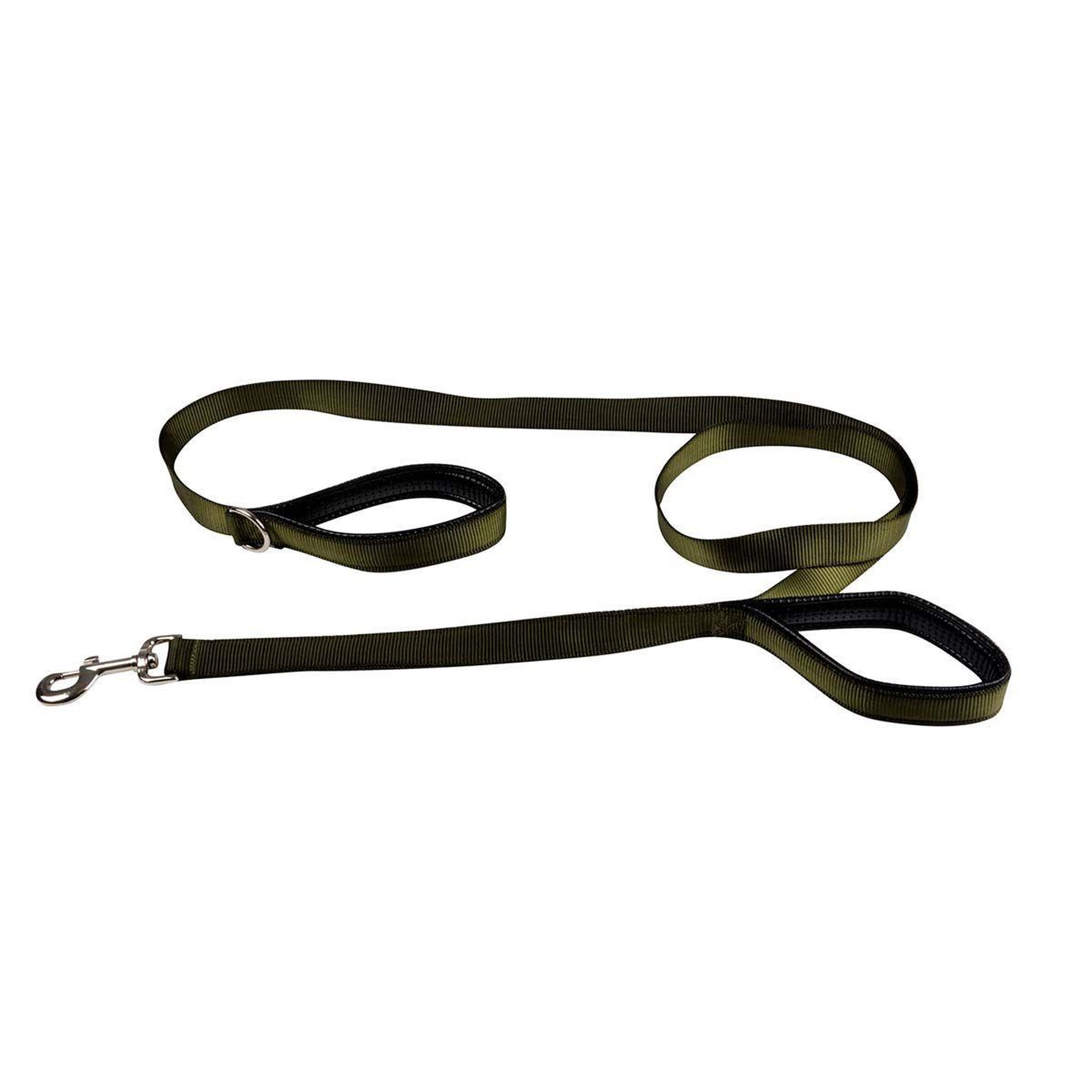 HOMEA Laisse de dressage  double poignées  250cm kaki