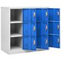 Voir la diapositive 5 : VIDAXL Armoire a casiers Gris clair et bleu 90x45x92,5 cm Acier