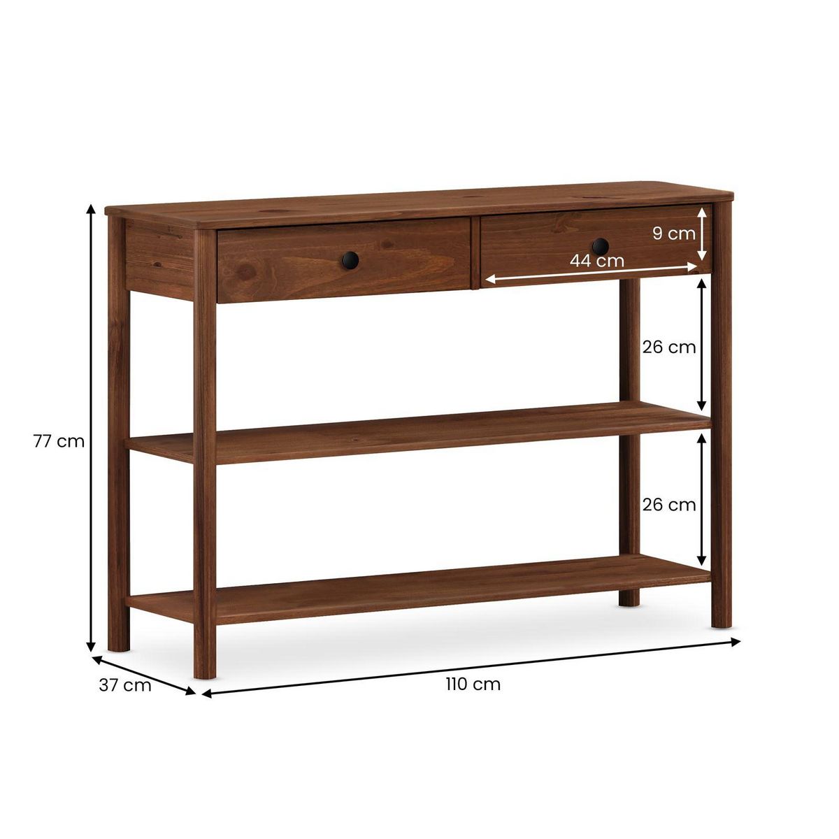 IDIMEX Table console d'entrée APOANA L 110 cm en bois