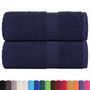 Voir la diapositive 2 : VIDAXL Serviettes d invité 2 pcs bleu marine 30x50 cm 100% coton