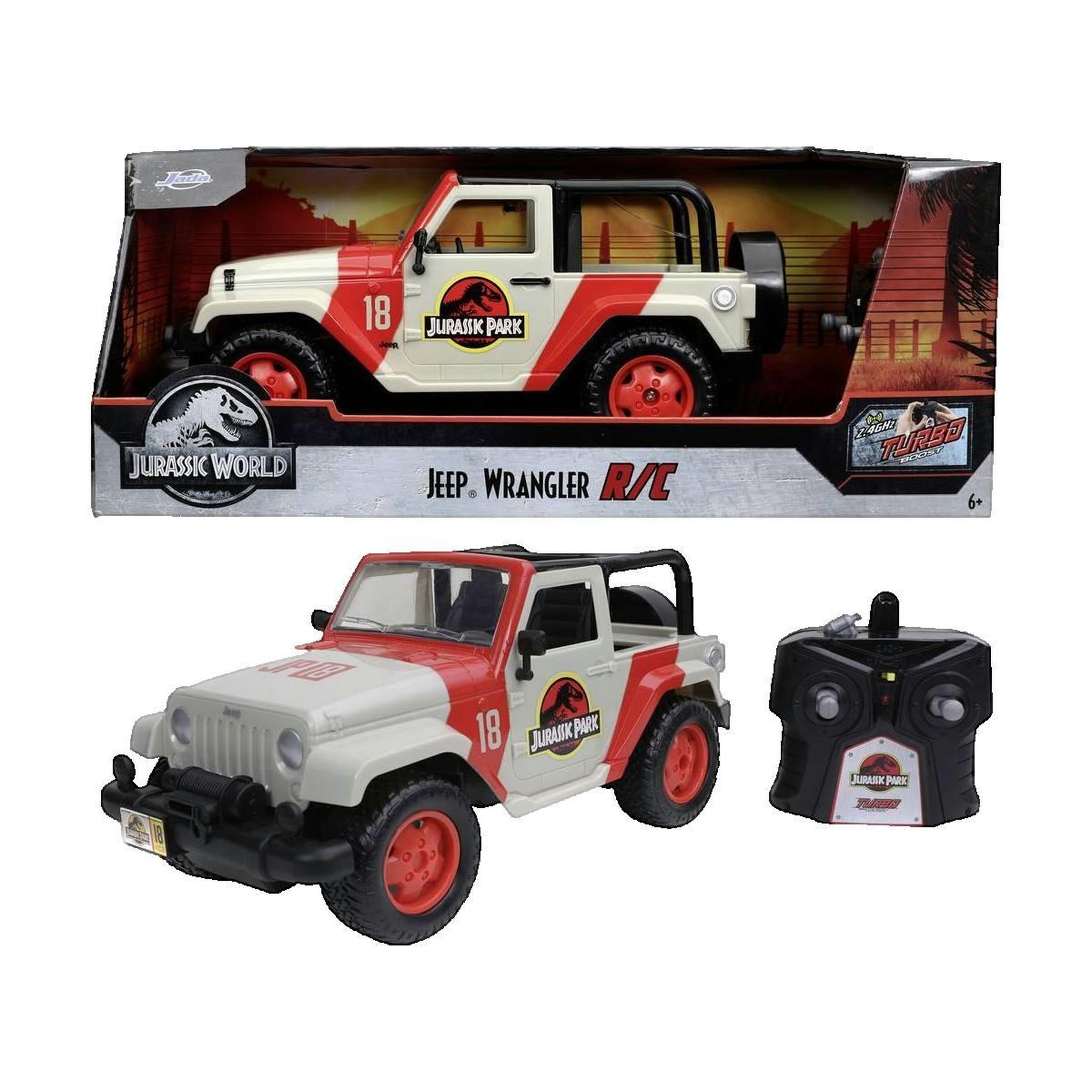 JADA TOYS Voiture radiocommandée Jada Toys Jeep Wrangler Jurassic Park