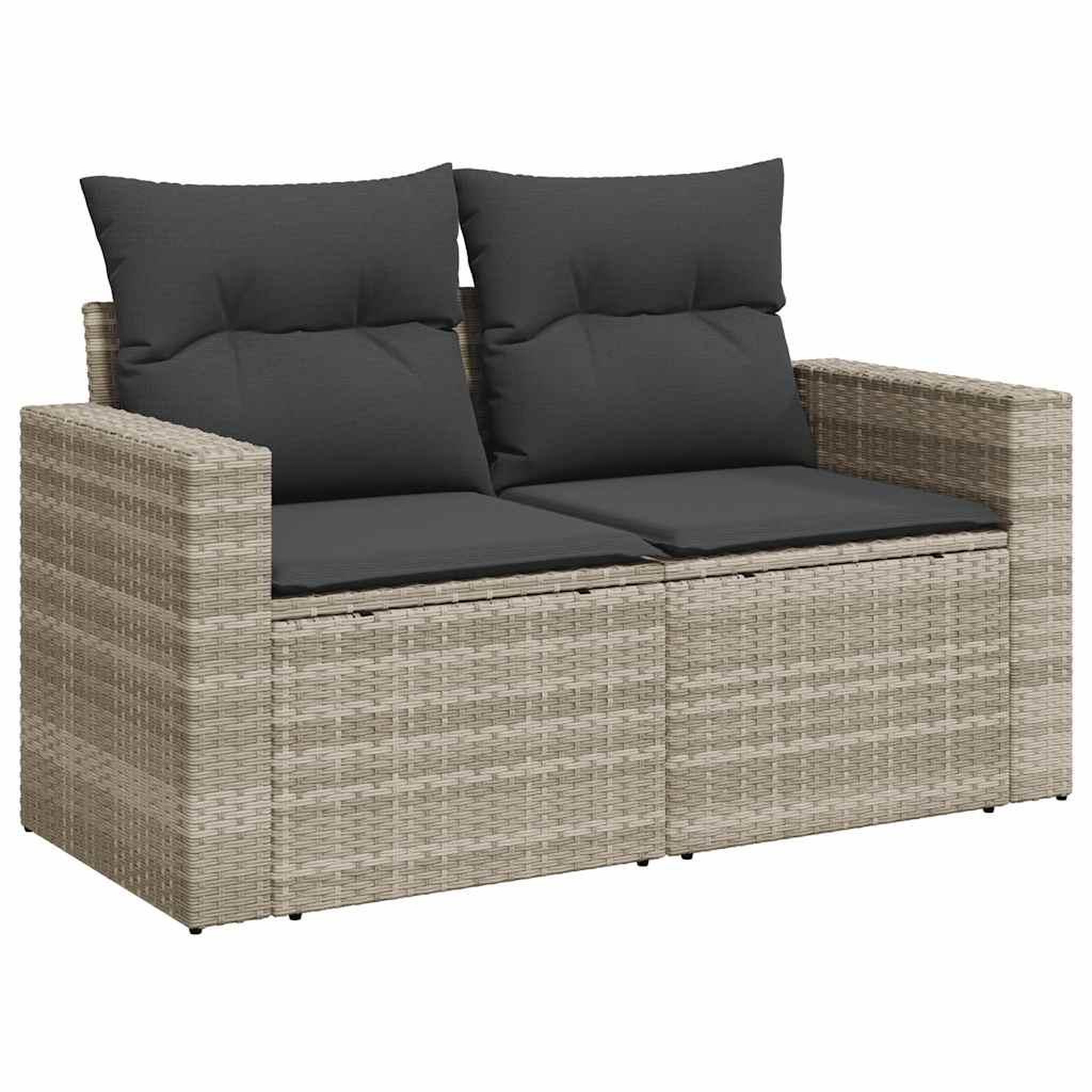 Voir la diapositive 4 : VIDAXL Salon de jardin avec coussins 7 pcs gris clair resine tressee