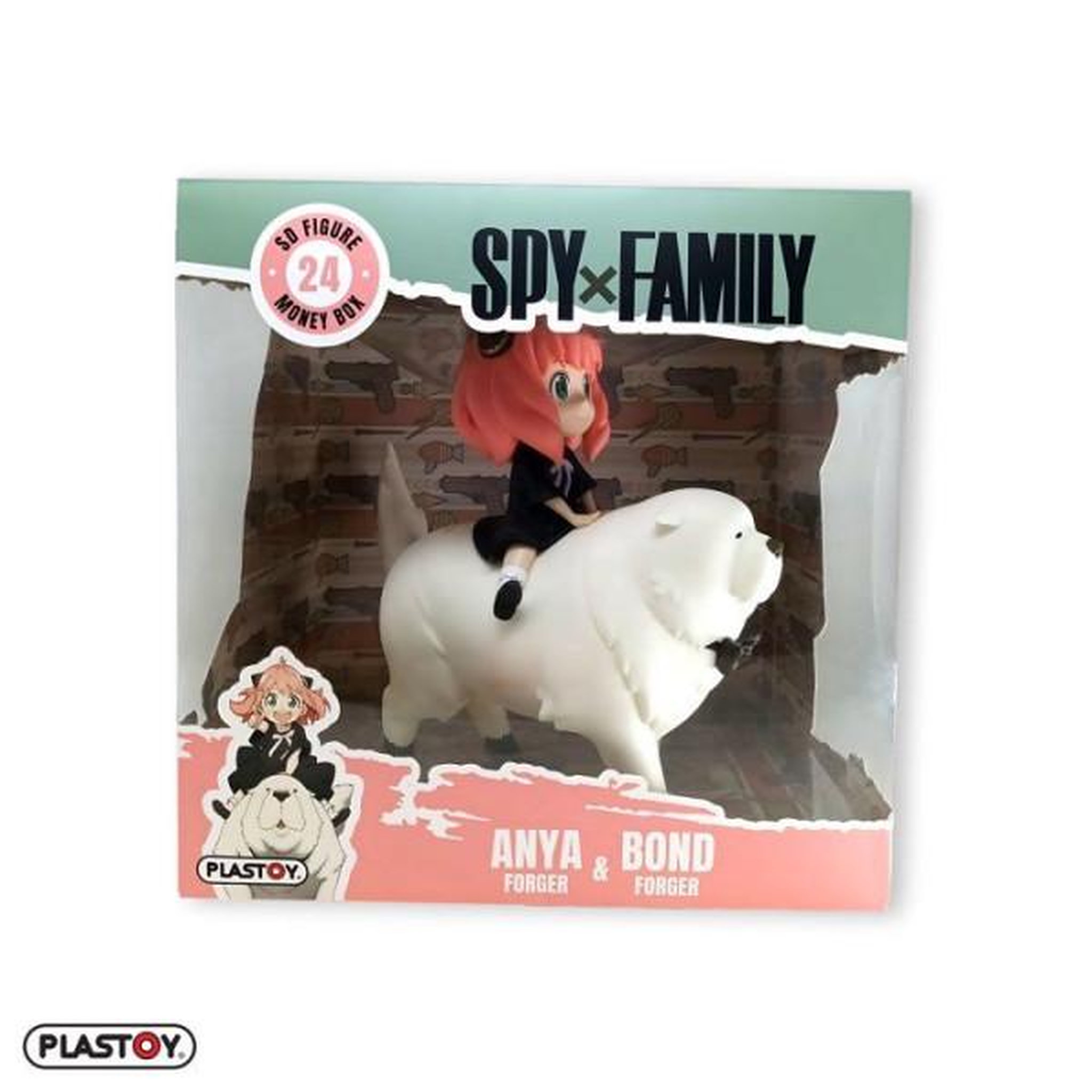Plastoy Tirelire - PLASTOY - Spy x Family Anya Forger et Bond Forger - Plastique - 29 cm