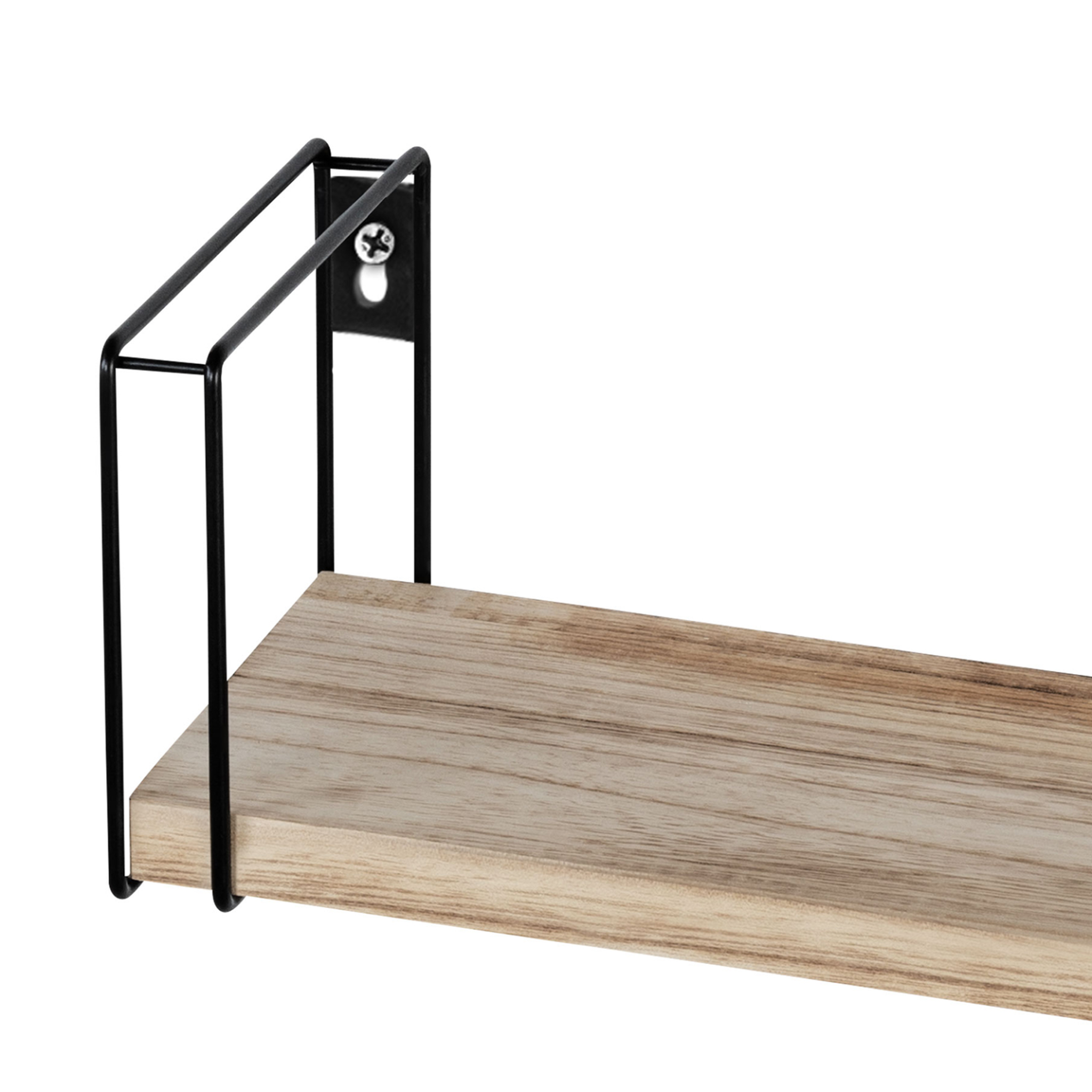 Voir la diapositive 4 : ID MARKET Lot de 3 étagères murales lily bois et métal design industriel