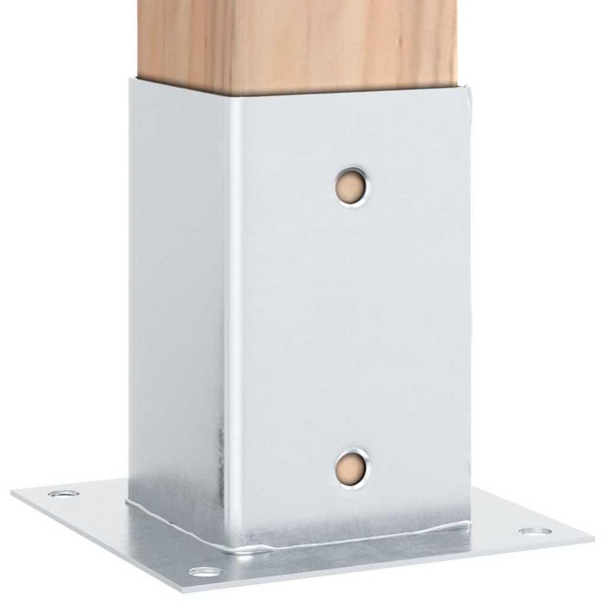 VIDAXL Bases de poteau carrees 4 pcs argent 91x91 mm acier galvanise