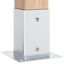 Voir la diapositive 4 : VIDAXL Bases de poteau carrees 4 pcs argent 91x91 mm acier galvanise