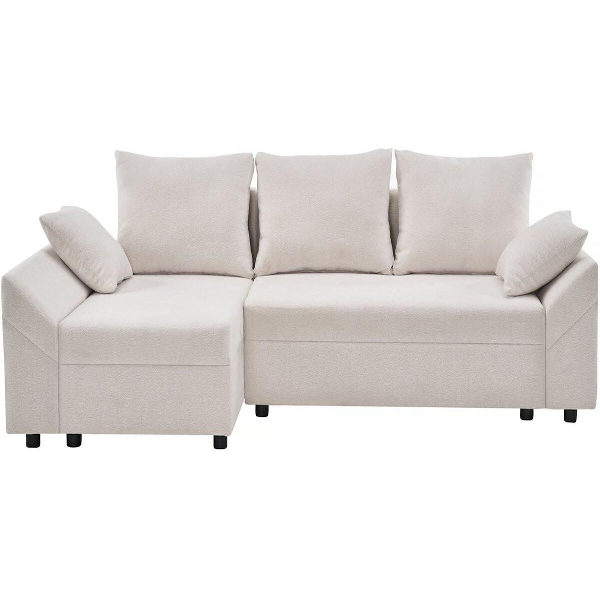 Habitat et Jardin Canapé d'angle convertible et reversible en tissu texturé  Vaugirard II  - 3 places - Beige