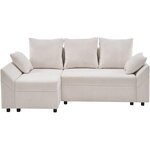 Habitat et Jardin Canapé d'angle convertible et reversible en tissu texturé  Vaugirard II  - 3 places - Beige