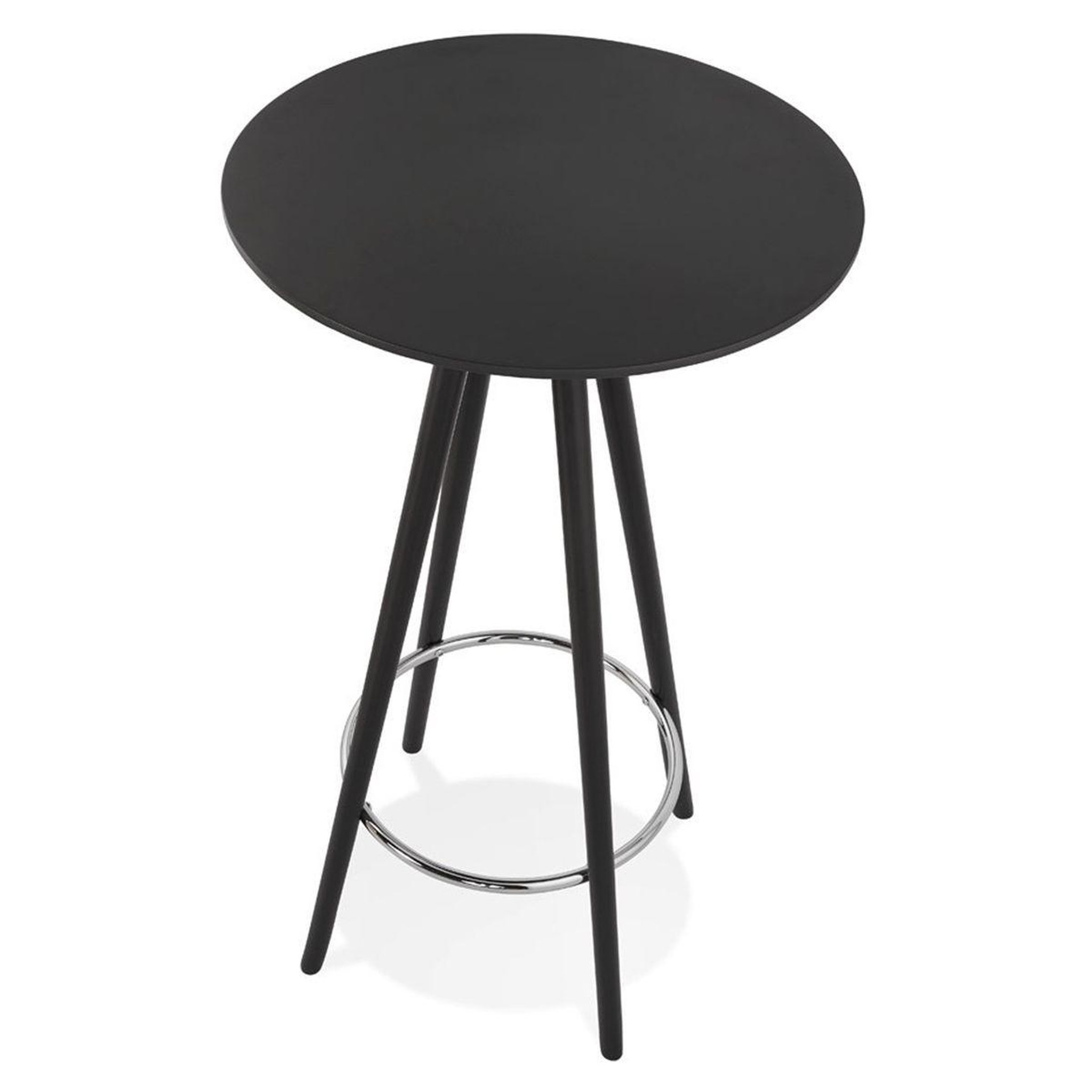 Voir la diapositive 3 : Paris Prix Table de bar en bois  lizon  110cm noir