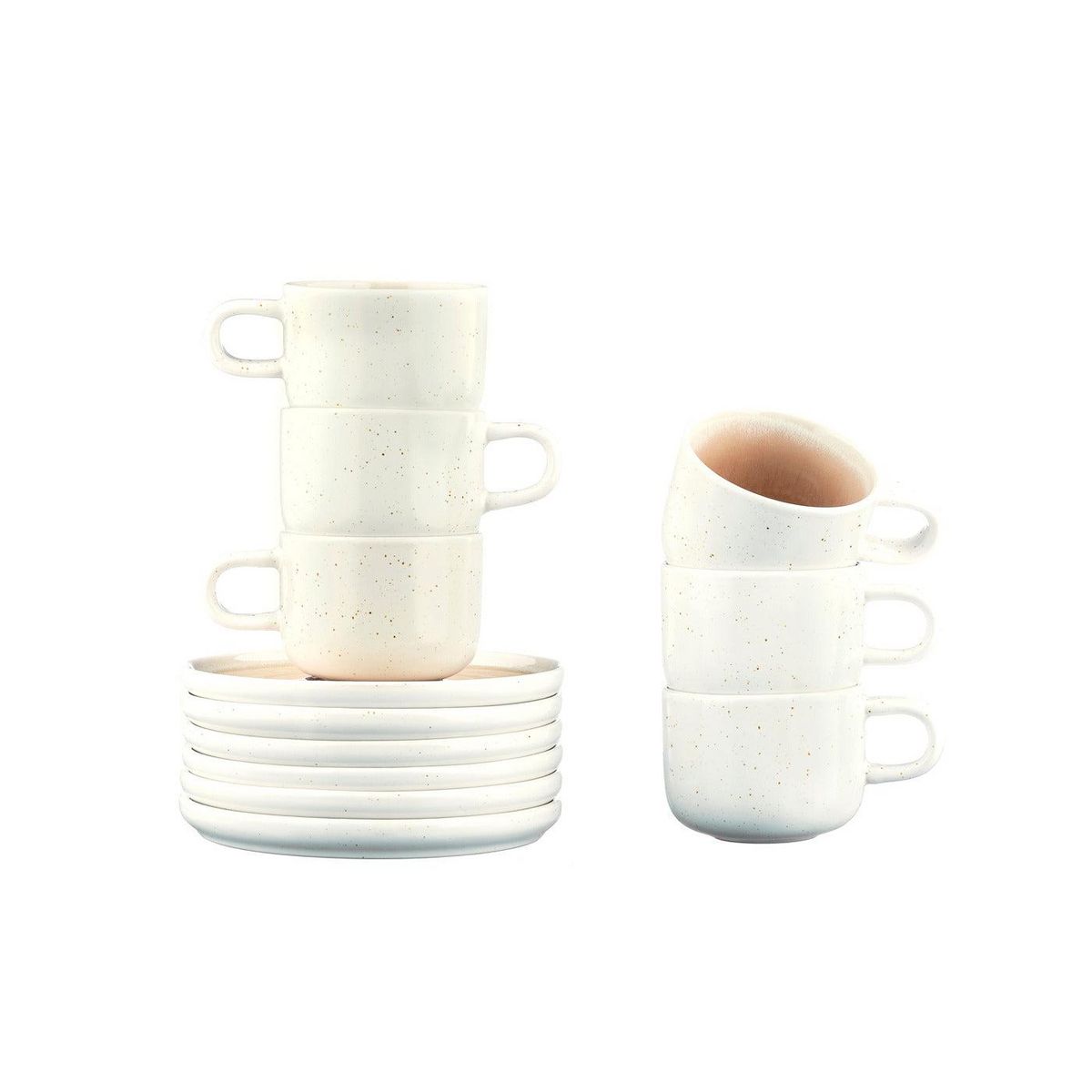 BJORN Tasse 20cl et soucoupe Ø15cm OXYGEN - 12 pièces - Rose poudre