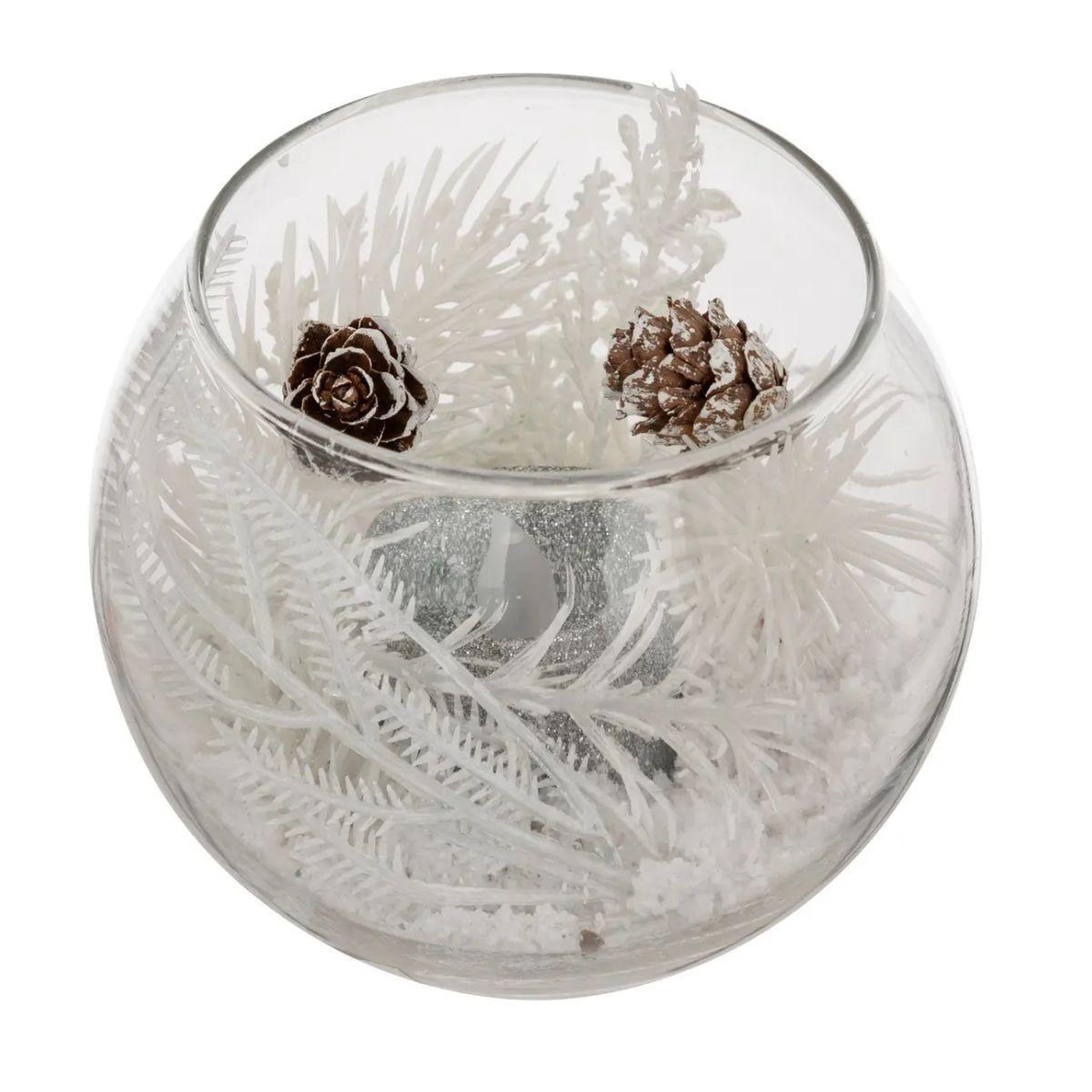 ATMOSPHERA Bougie déco led  branche  10cm argent