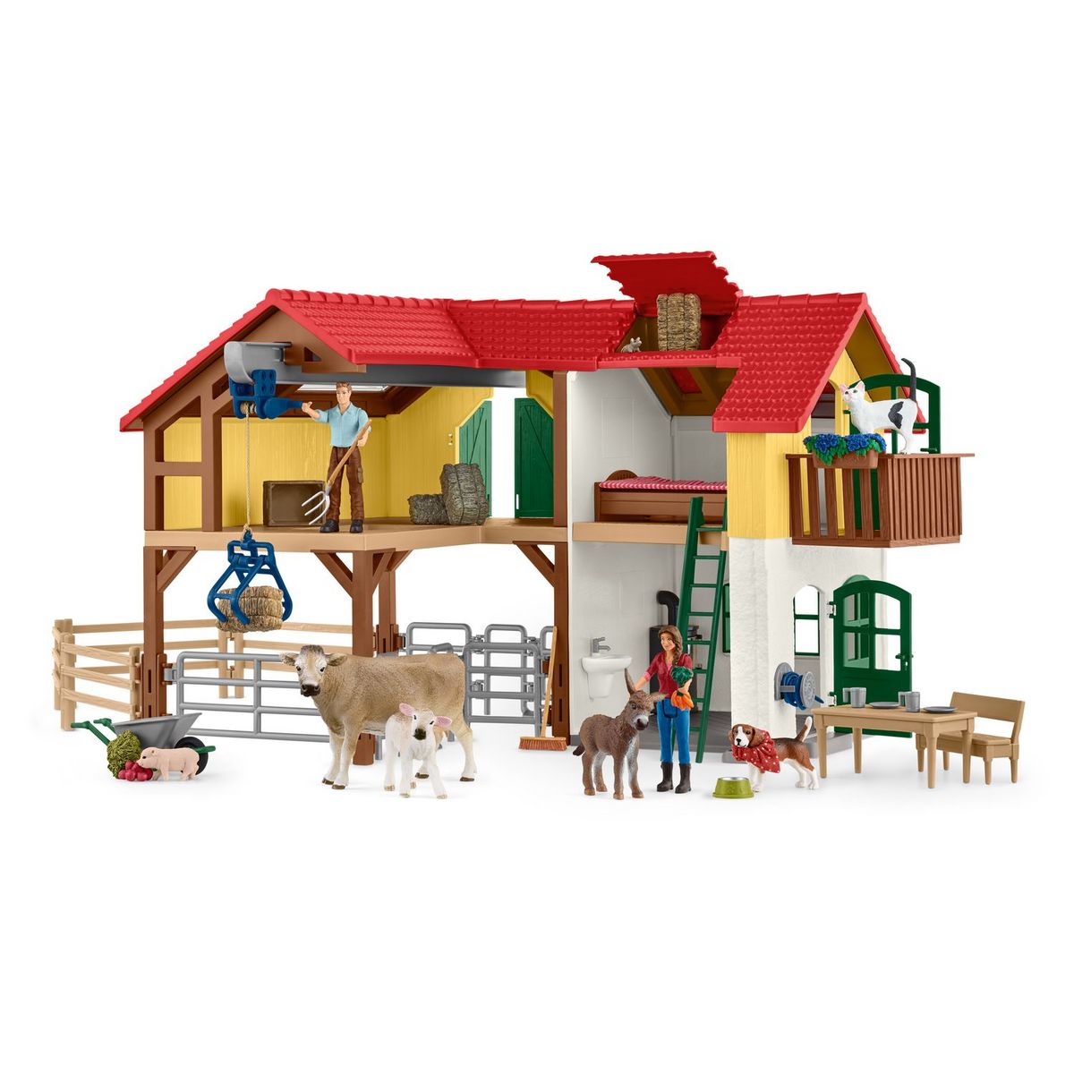 Schleich FERME AVEC ETABLE ET  ANIMAUX
