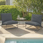 Voir la diapositive 2 : ID MARKET Lot de 2 fauteuils de jardin NAPOLI gris coussins gris anthracite