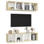 Voir la diapositive 3 : VIDAXL Meubles TV muraux 2 pcs Blanc et chene sonoma Bois d'ingenierie