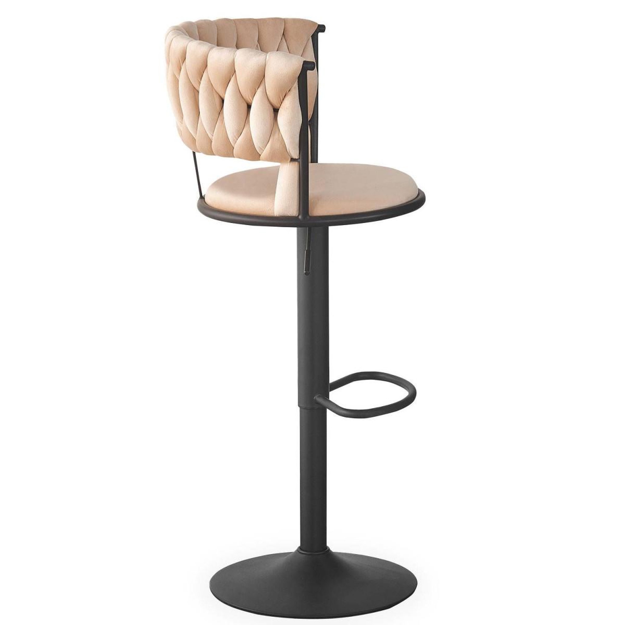 Voir la diapositive 5 : Paris Prix Lot de 2 chaises de bar en velours  odyssée  87-109cm beige