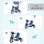 Voir la diapositive 4 : HOMCOM Tricycle enfants évolutif canne, pare-soleil pliable amovible effets lumineux sonores métal blanc PP bleu