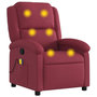 Voir la diapositive 2 : VIDAXL Fauteuil de massage inclinable Rouge bordeaux Tissu