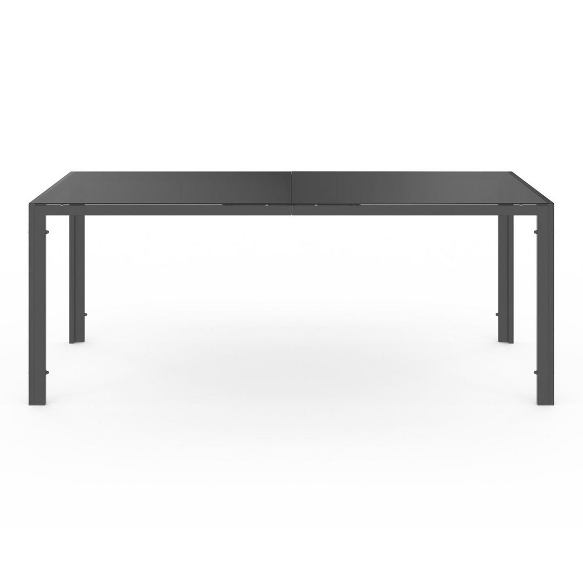 ID MARKET Salon de jardin MADRID table 190 CM et 8 chaises empilables gris anthracite