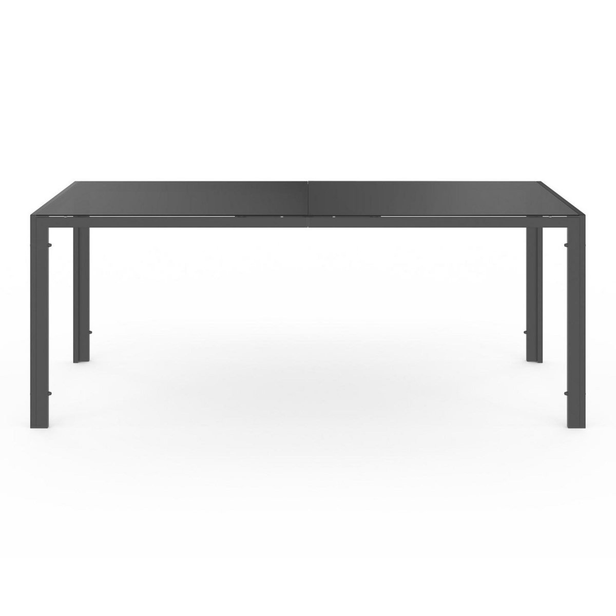 ID MARKET Salon de jardin MADRID table 190 CM et 8 chaises empilables gris anthracite