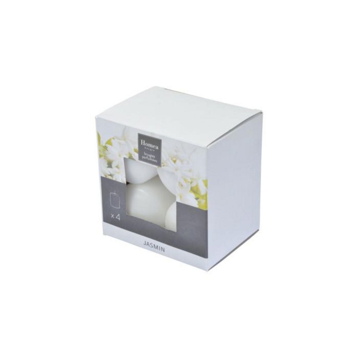 Paris Prix Lot de 4 Bougies Pilier  Essentiel II  6cm Jasmin