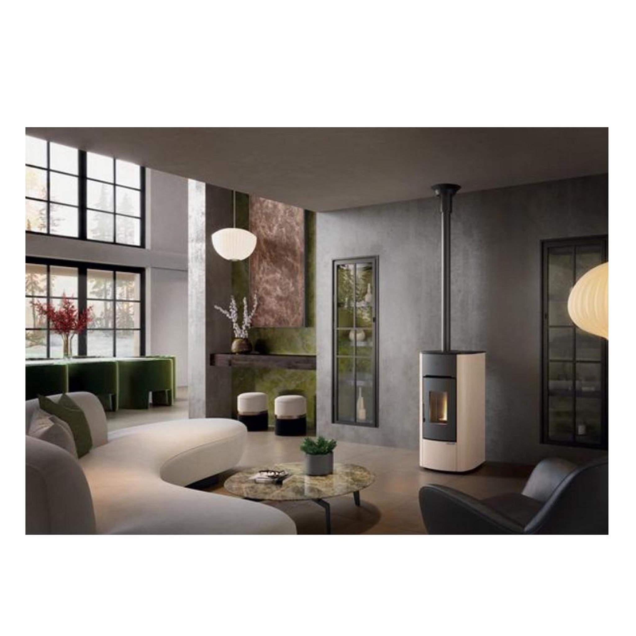 Voir la diapositive 3 : NORDICA EXTRAFLAME Poêle à granulés 8kw beige - ANGELICAEVOIVOIRE