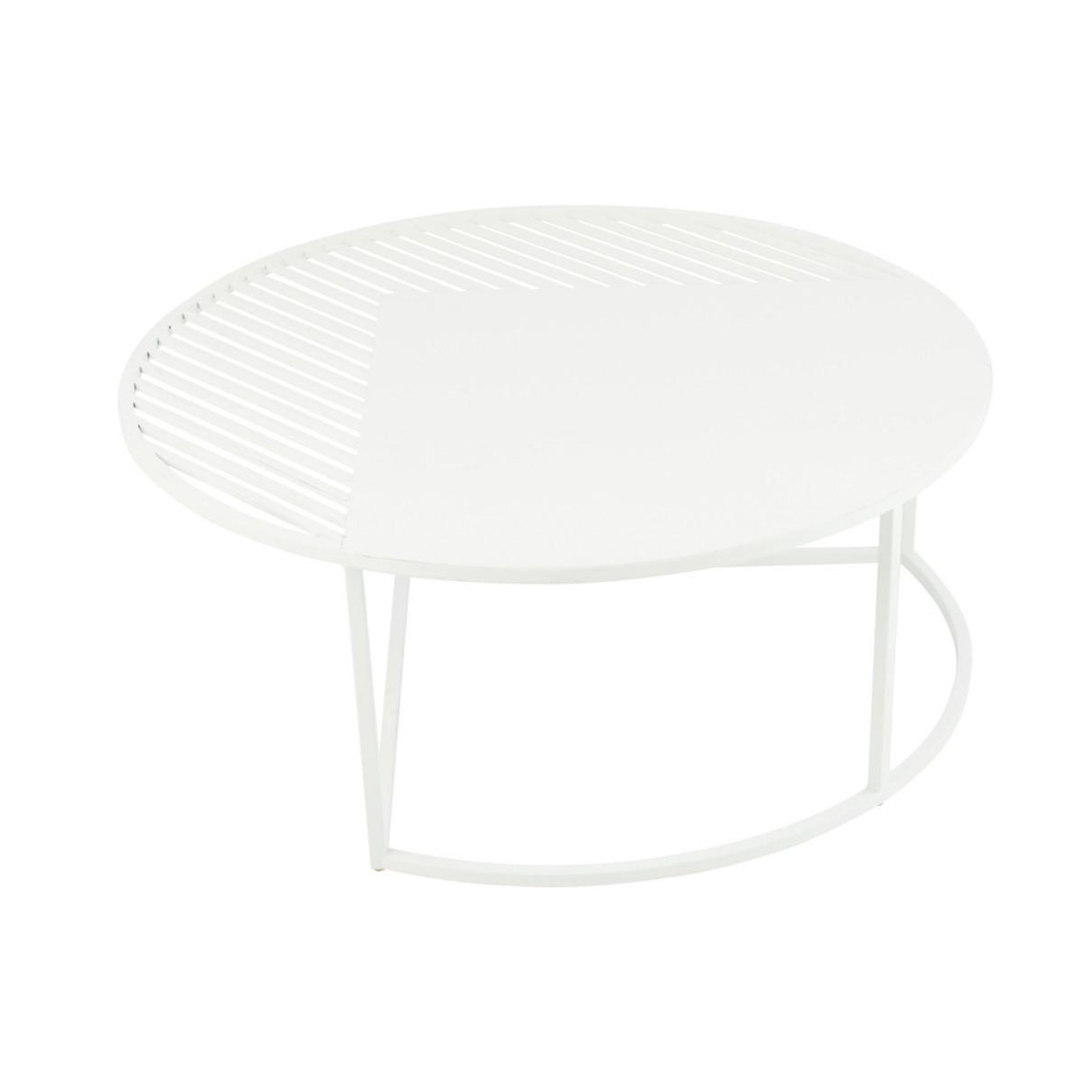 Paris Prix Table Basse de Jardin en Métal  Celie  90cm Blanc