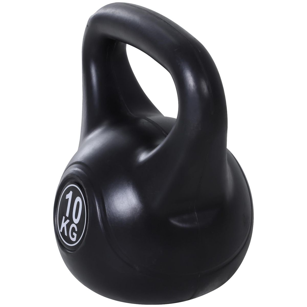 HOMCOM Kettlebell 10 Kg - haltère boule - poignée ergonomique - PVC noir