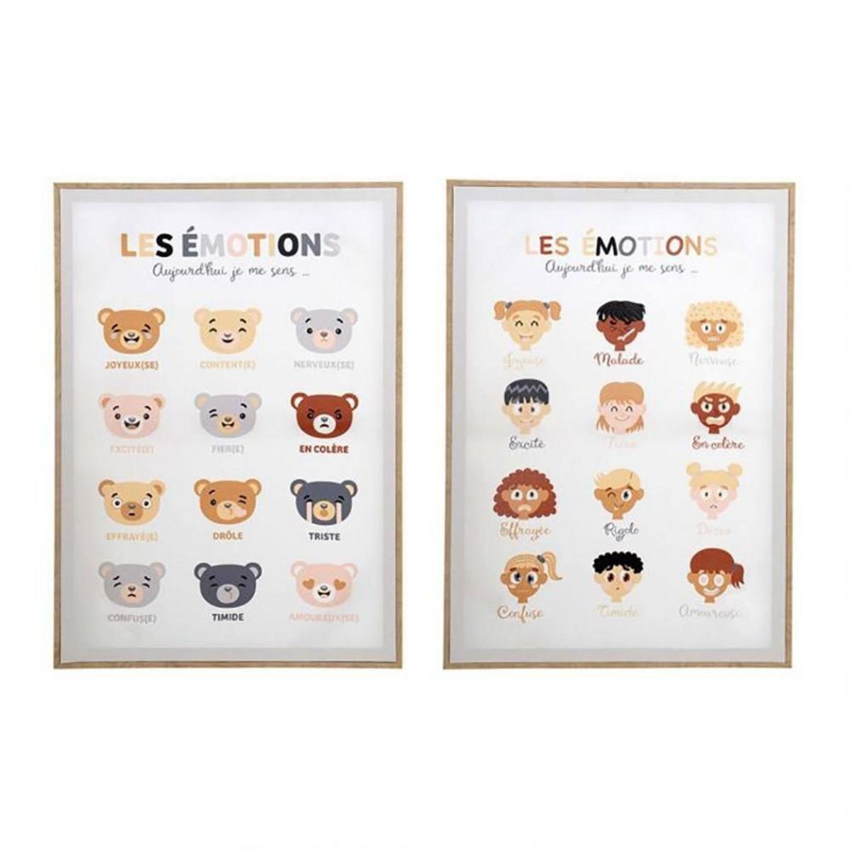 OSTARIA Tableau toile imprimée 50x70 cm Emotions Enfants