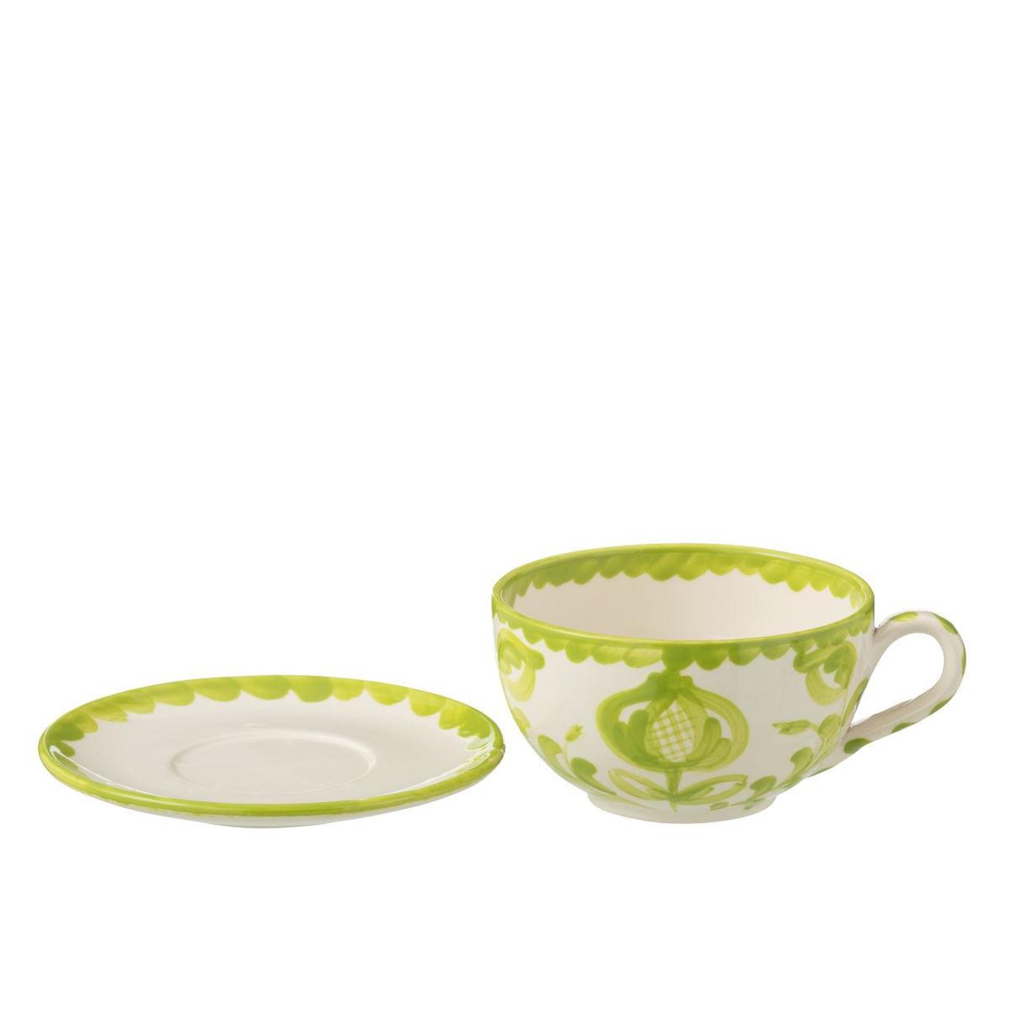 Voir la diapositive 2 : J-LINE Tasse avec sous-tasse en céramique  granada  50cl vert