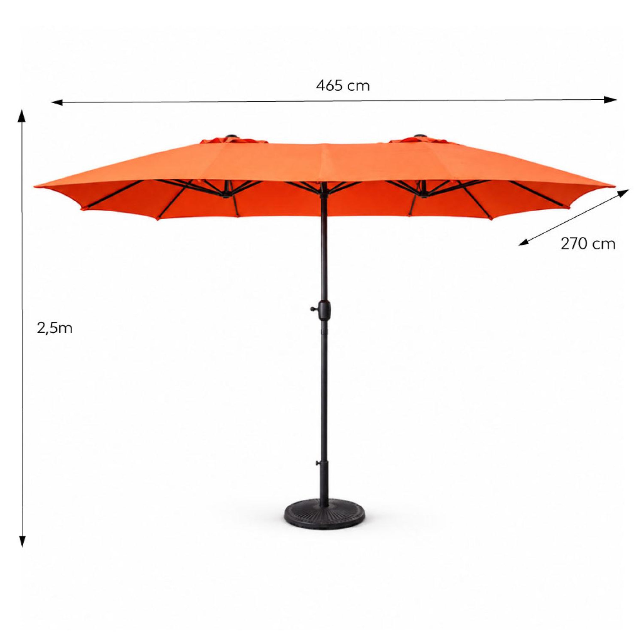 Voir la diapositive 3 : CONCEPT USINE Parasol rectangulaire double 27x46m terracotta venice