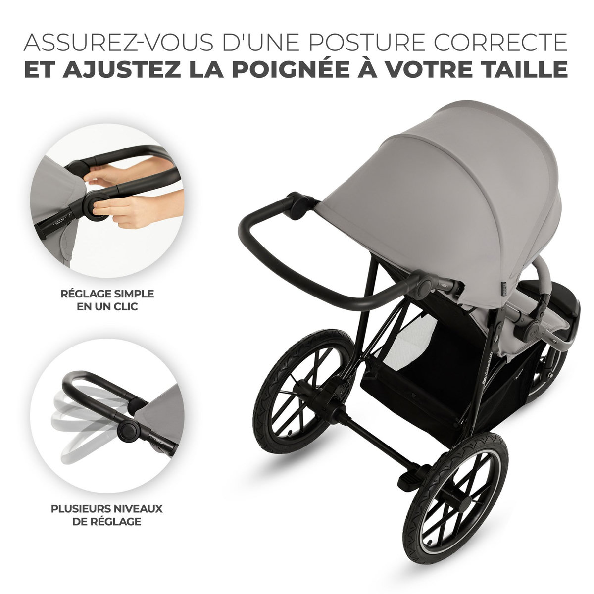 KINDERKRAFT Poussette 3 roues tout-terrain Helsi 2