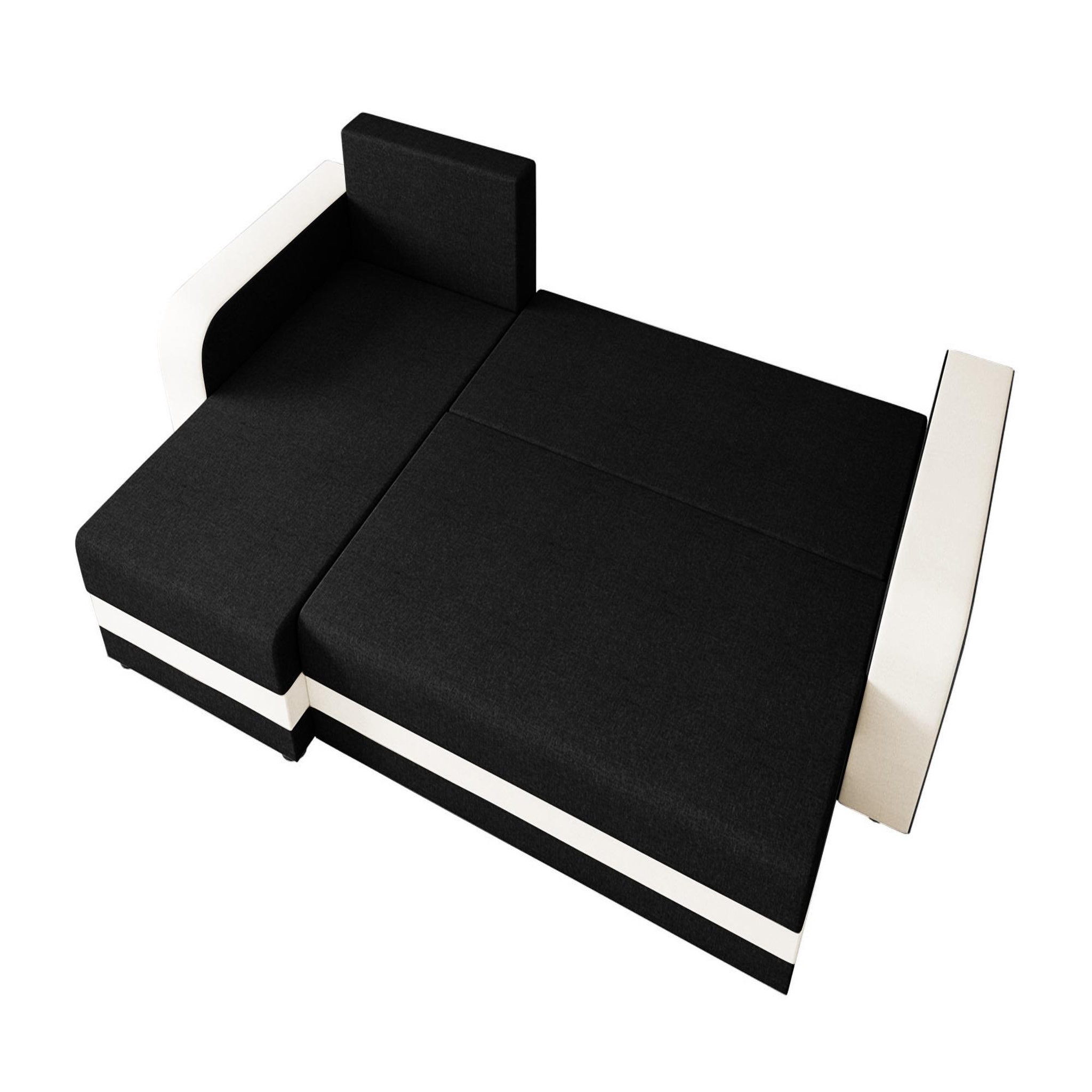 Voir la diapositive 3 : BEST MOBILIER Harvey - canapé d'angle réversible 4 places convertible avec coffre en tissu bicolore