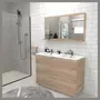 Meuble de salle de bain sous vasque avec double vasque encastrée 3 tiroirs, 120cm FARO blanc