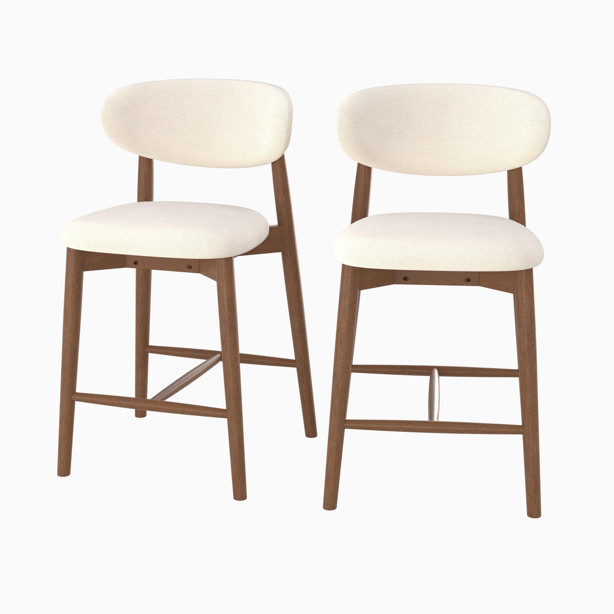 MAISON PAVANE Lot de 2 chaises pour ilot central 64,5 cm en tissu beige-yuna