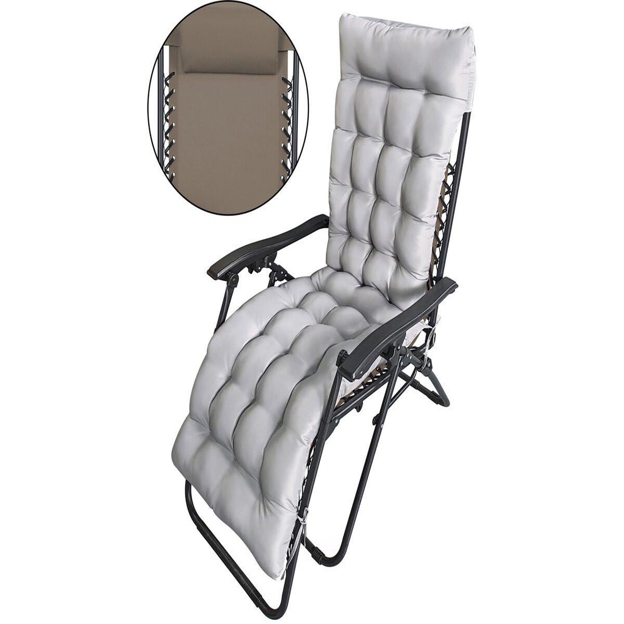 Habitat et Jardin Fauteuil de jardin relax zéro gravité avec coussin matelassé  sintra  - taupe
