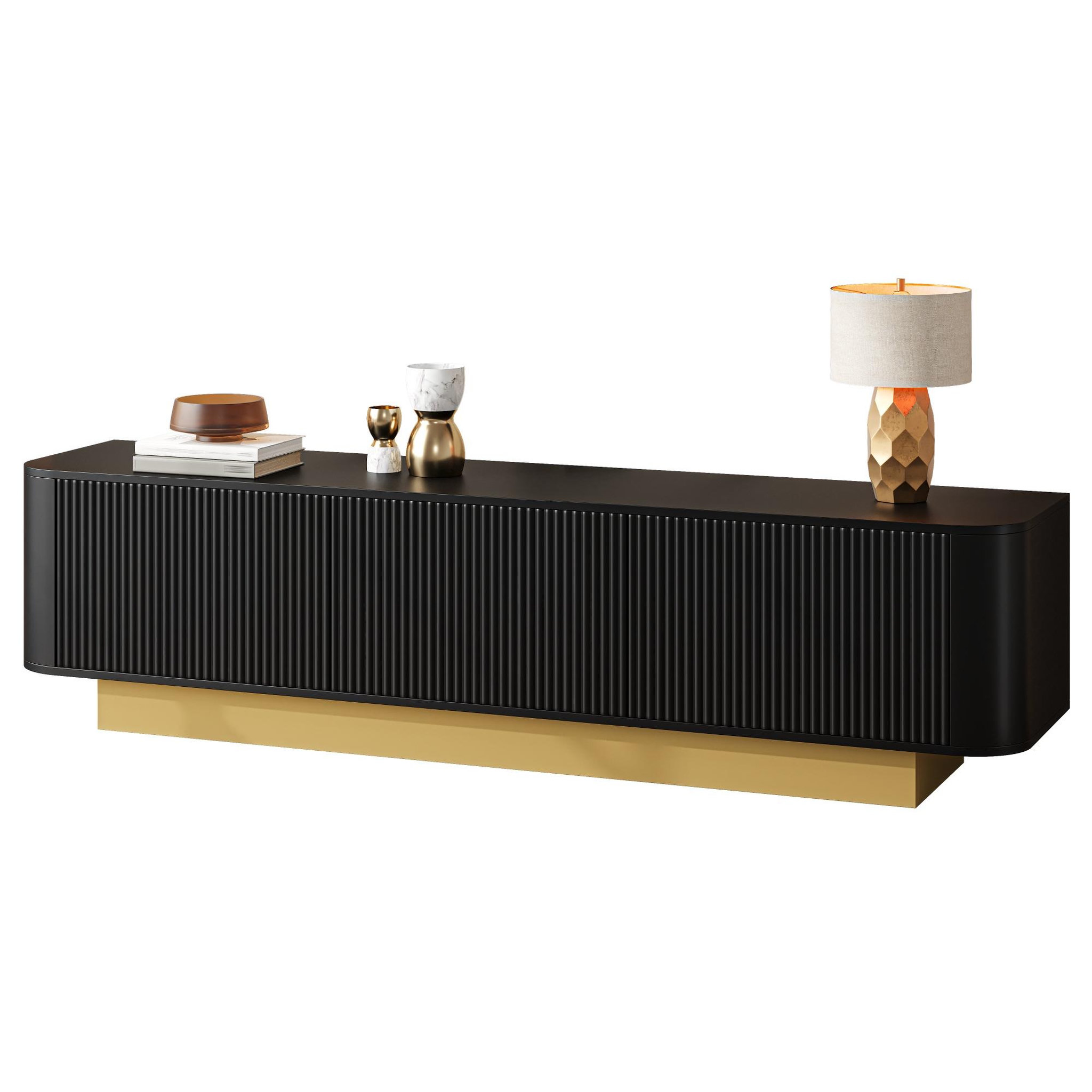 MERAX Meuble tv. Coloris disponibles : Noir