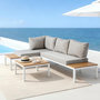 Voir la diapositive 4 : CONCEPT USINE Salon de jardin 3-4 places avec table basse blanc et gris MAJURO