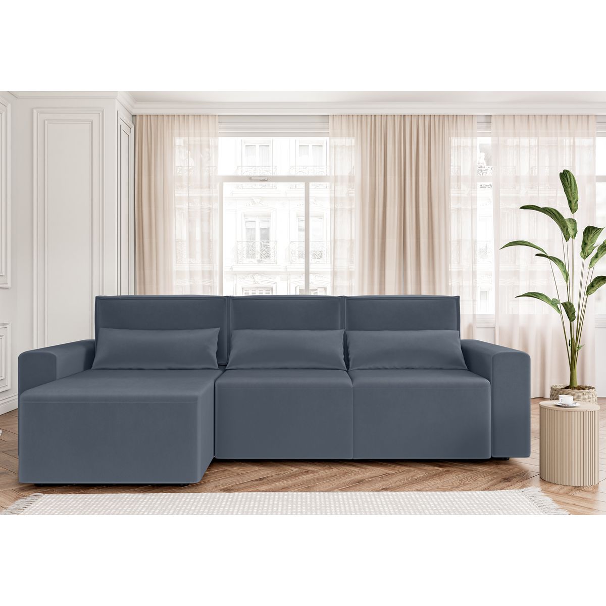 Canapé d'angle convertible et réversible velours  JOY