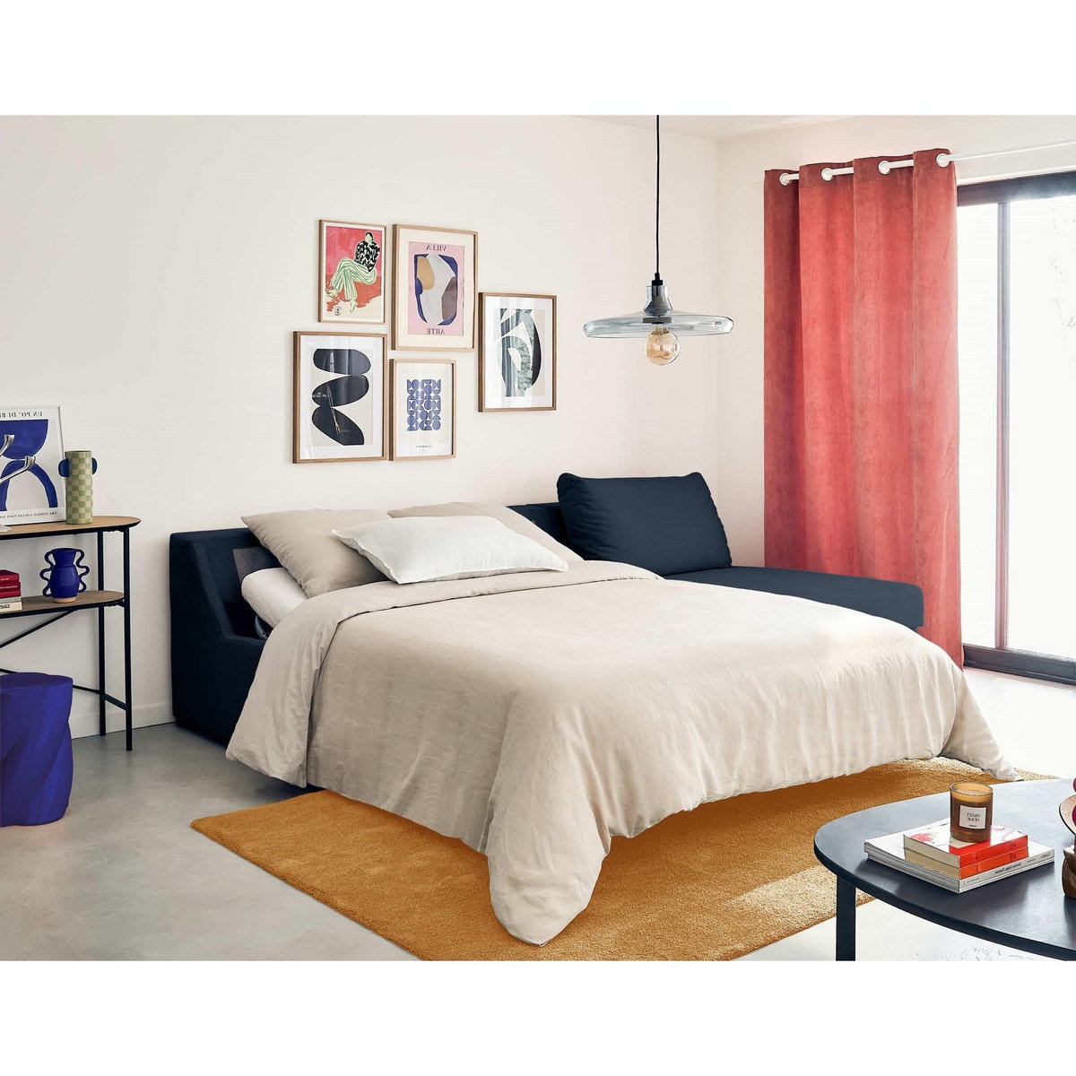 LISA DESIGN Palmira - canapé d'angle droit - 4 places - convertible couchage quotidien - matelas 14 cm - en velours côtelé