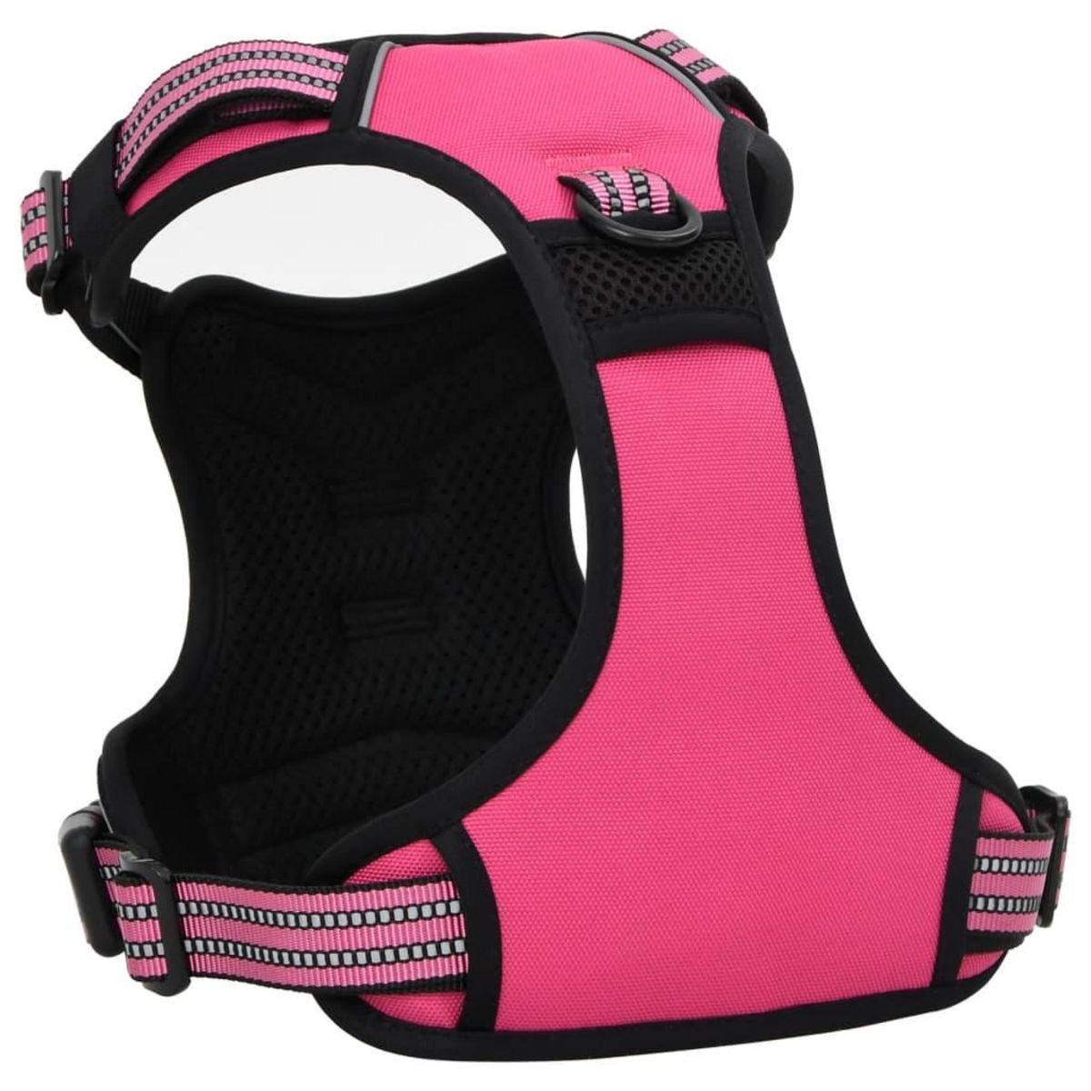 VIDAXL Harnais pour chien avec bandes reflechissantes reglables rose L