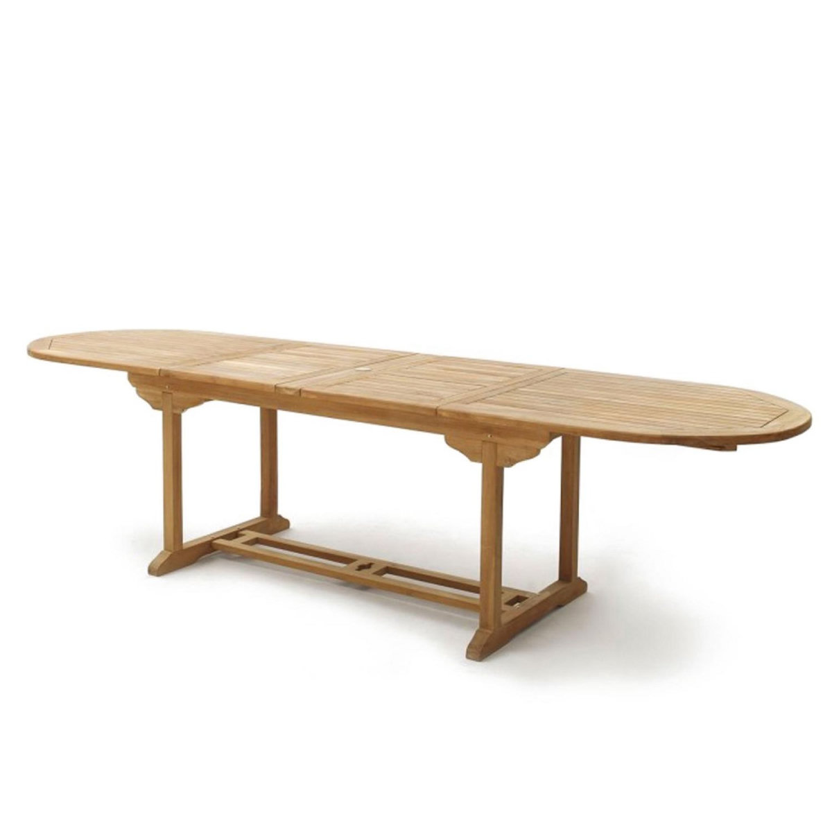 CONCEPT USINE Salon de jardin Teck massif 10-12 personnes - Table ovale + 10 chaises KAJANG