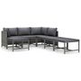 Voir la diapositive 2 : VIDAXL Salon de jardin 7 pcs avec coussins Resine tressee Gris