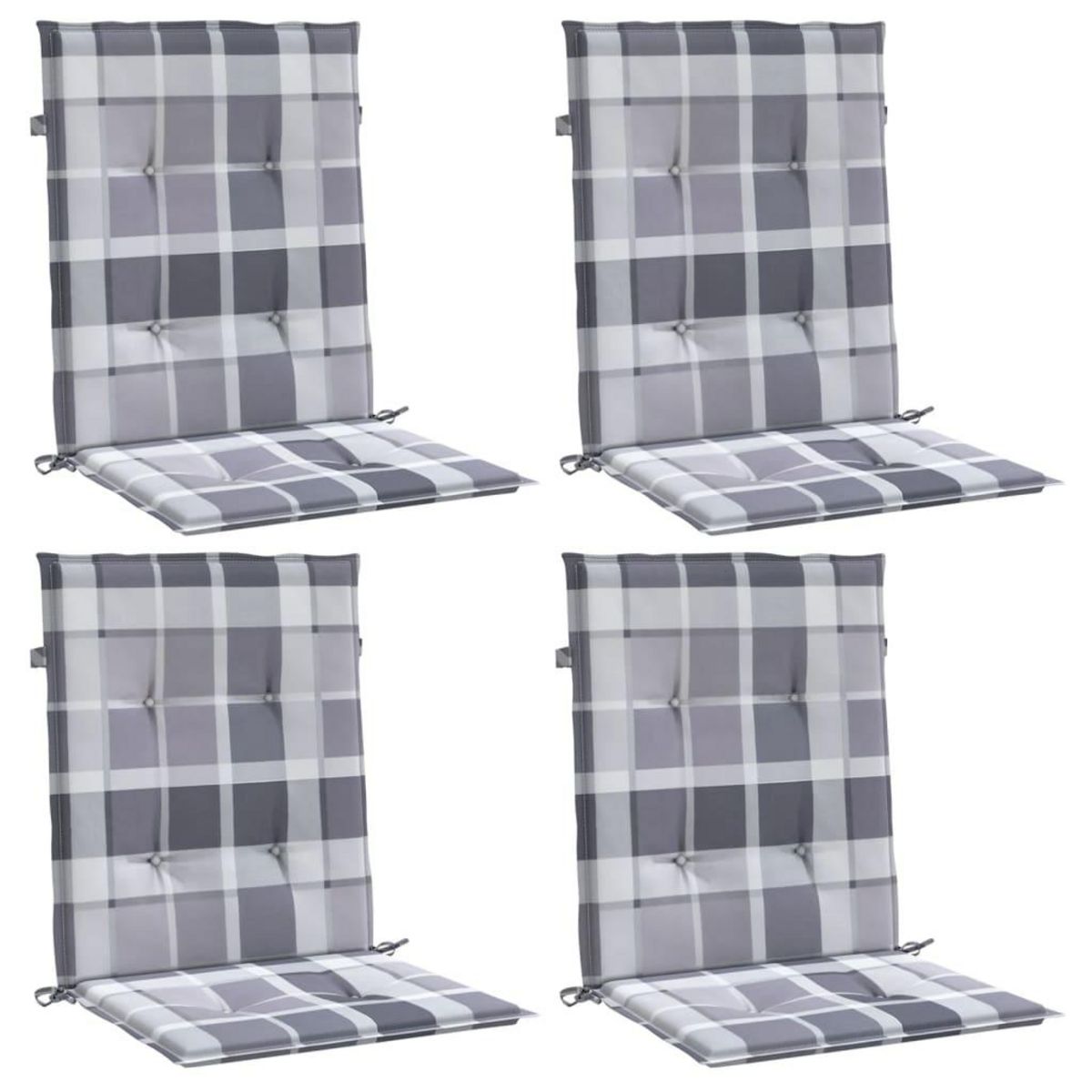 VIDAXL Coussins de chaise de jardin a dossier bas lot de 4