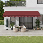 VIDAXL Auvent retractable automatique bordeaux 600x300 cm