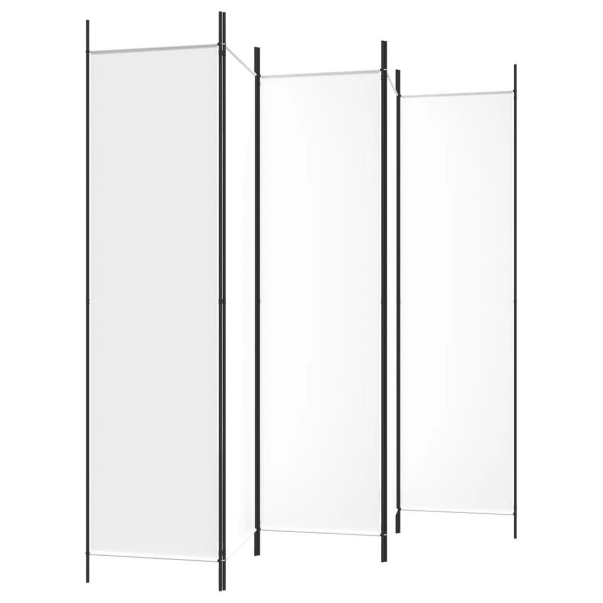 VIDAXL Cloison de separation 5 panneaux Blanc 250x200 cm Tissu